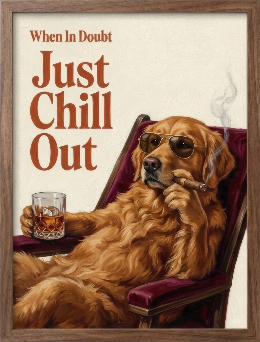Just Chill Out, Retriever, art print