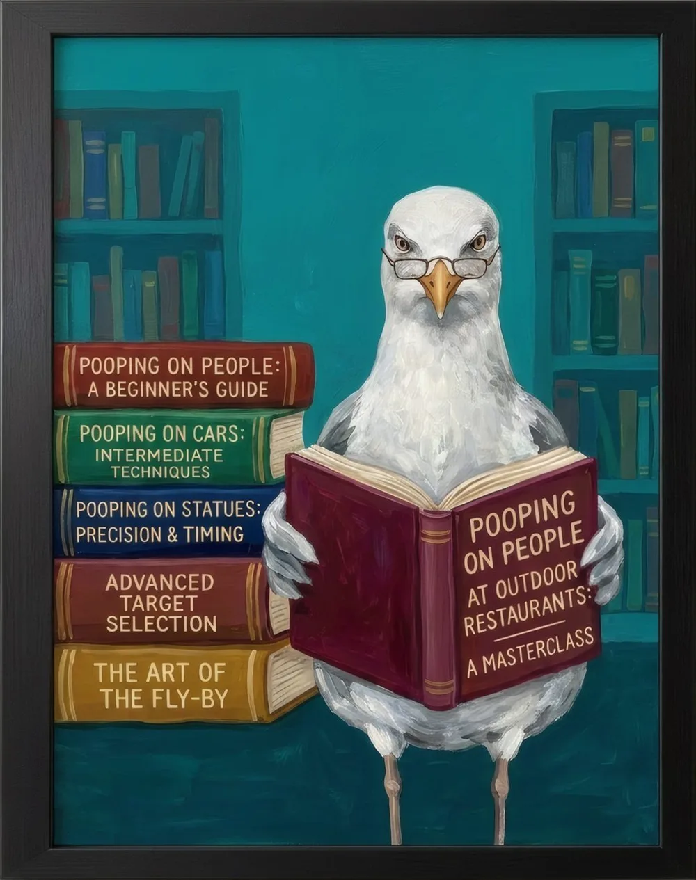 Well Read Goose, art print
