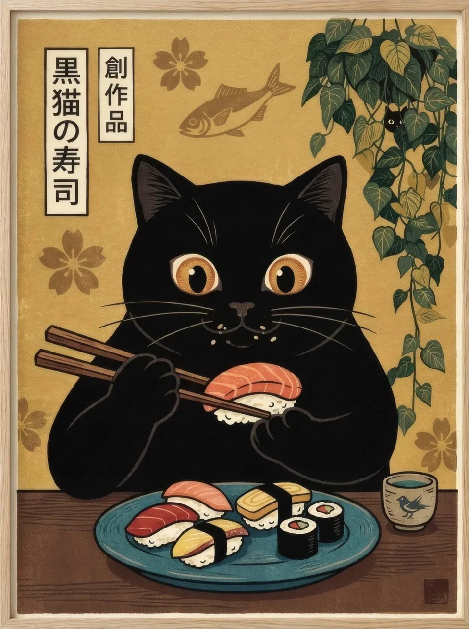 Sushi Cat, art print