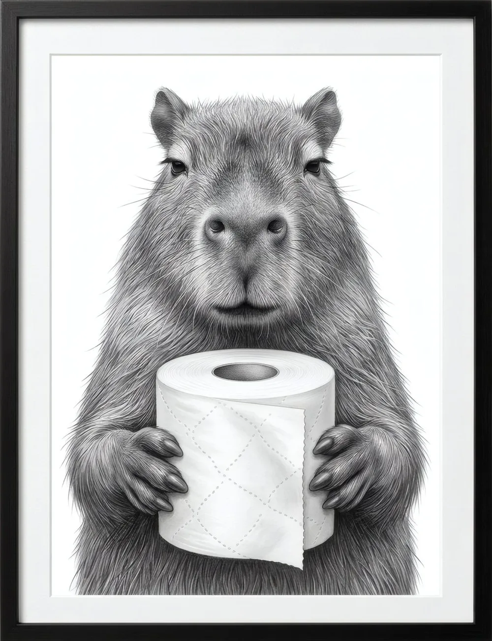 Capybara, Toilet Roll, art print