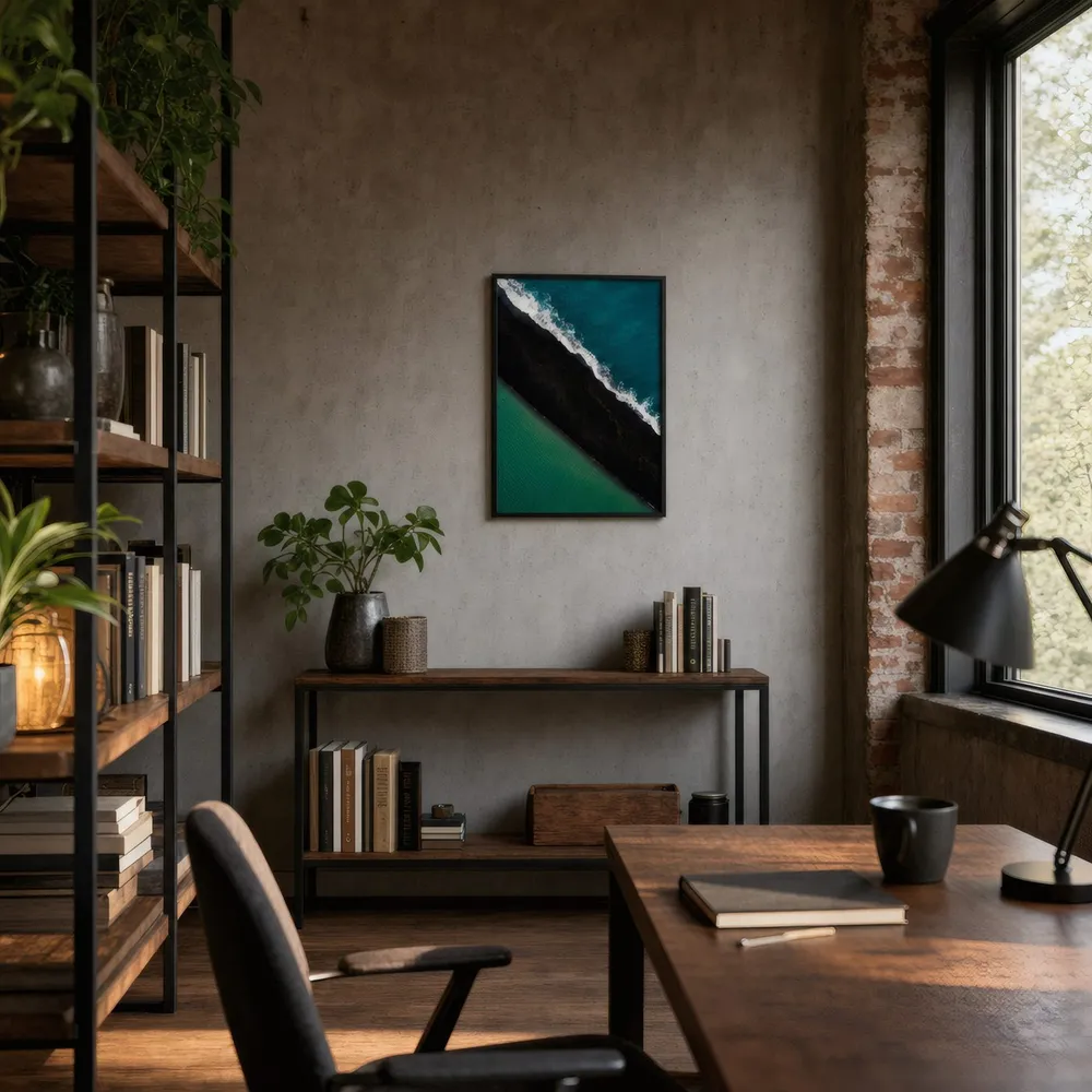Black Sand: Styled room, from the listing. Frame not included