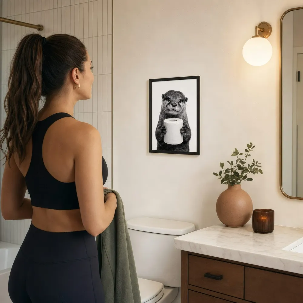 Otter, Toilet Roll: Styled room, from the listing. Frame not included