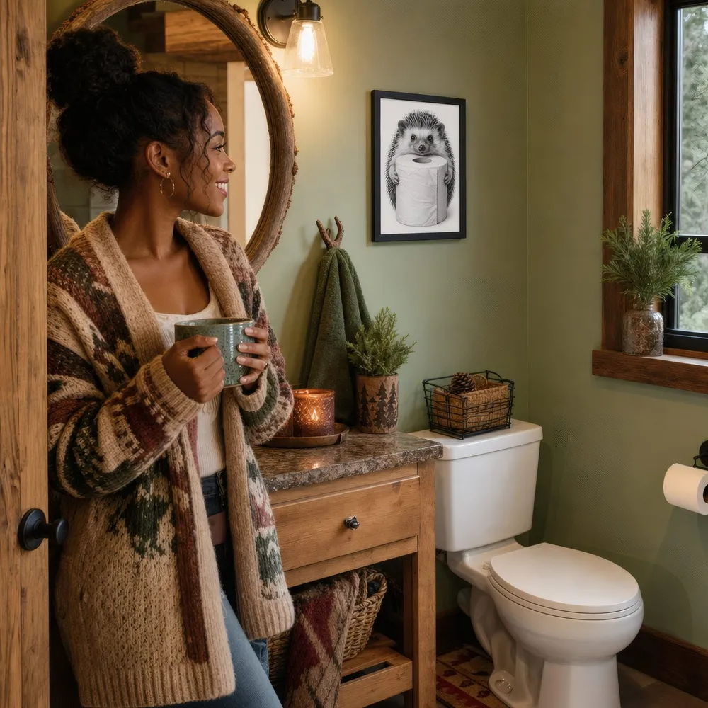Hedgehog, Toilet Roll: Styled room, from the listing. Frame not included