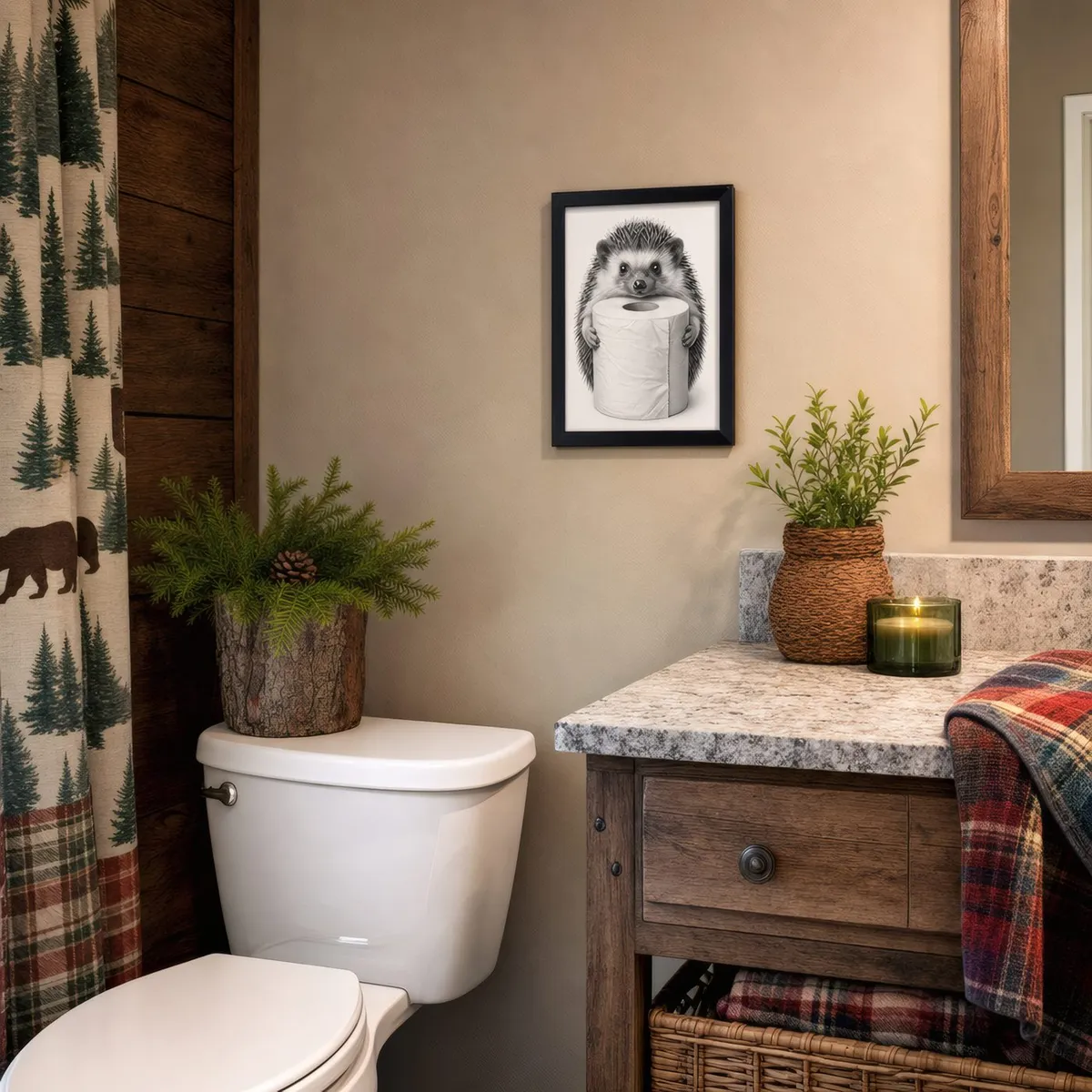 Hedgehog, Toilet Roll: Styled room, from the listing. Frame not included