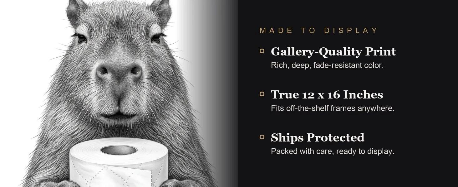 Made to display: gallery-quality print, true 12 x 16 inches, ships protected.