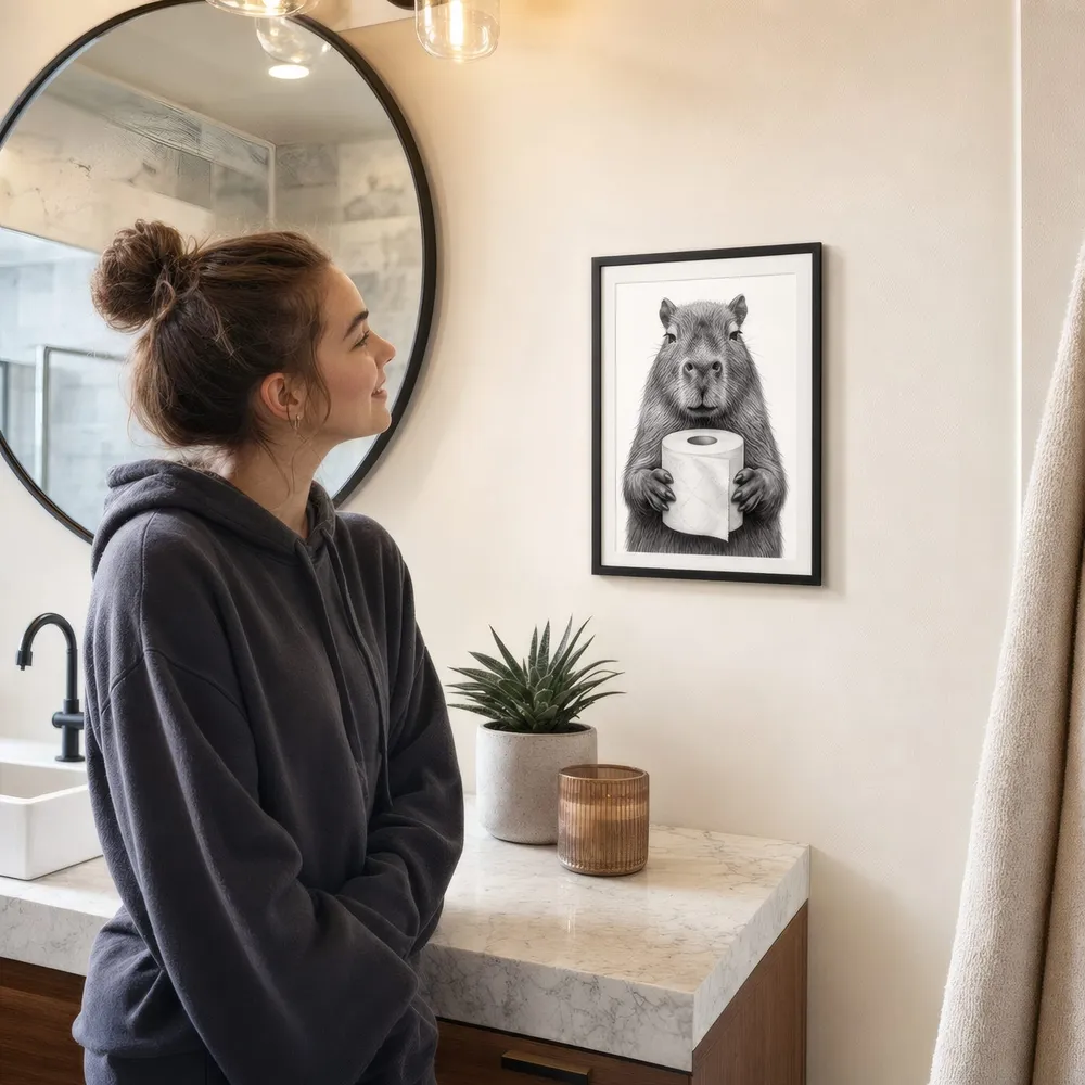 Capybara, Toilet Roll: Styled room, from the listing. Frame not included