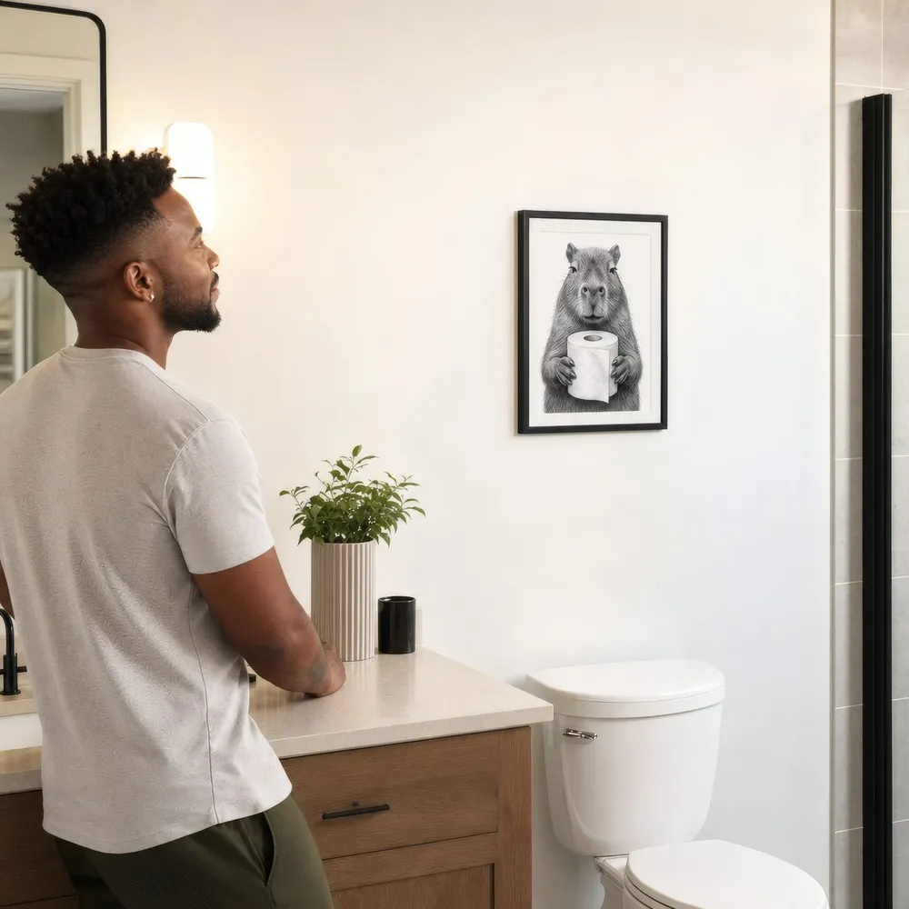 Capybara, Toilet Roll: Styled room, from the listing. Frame not included