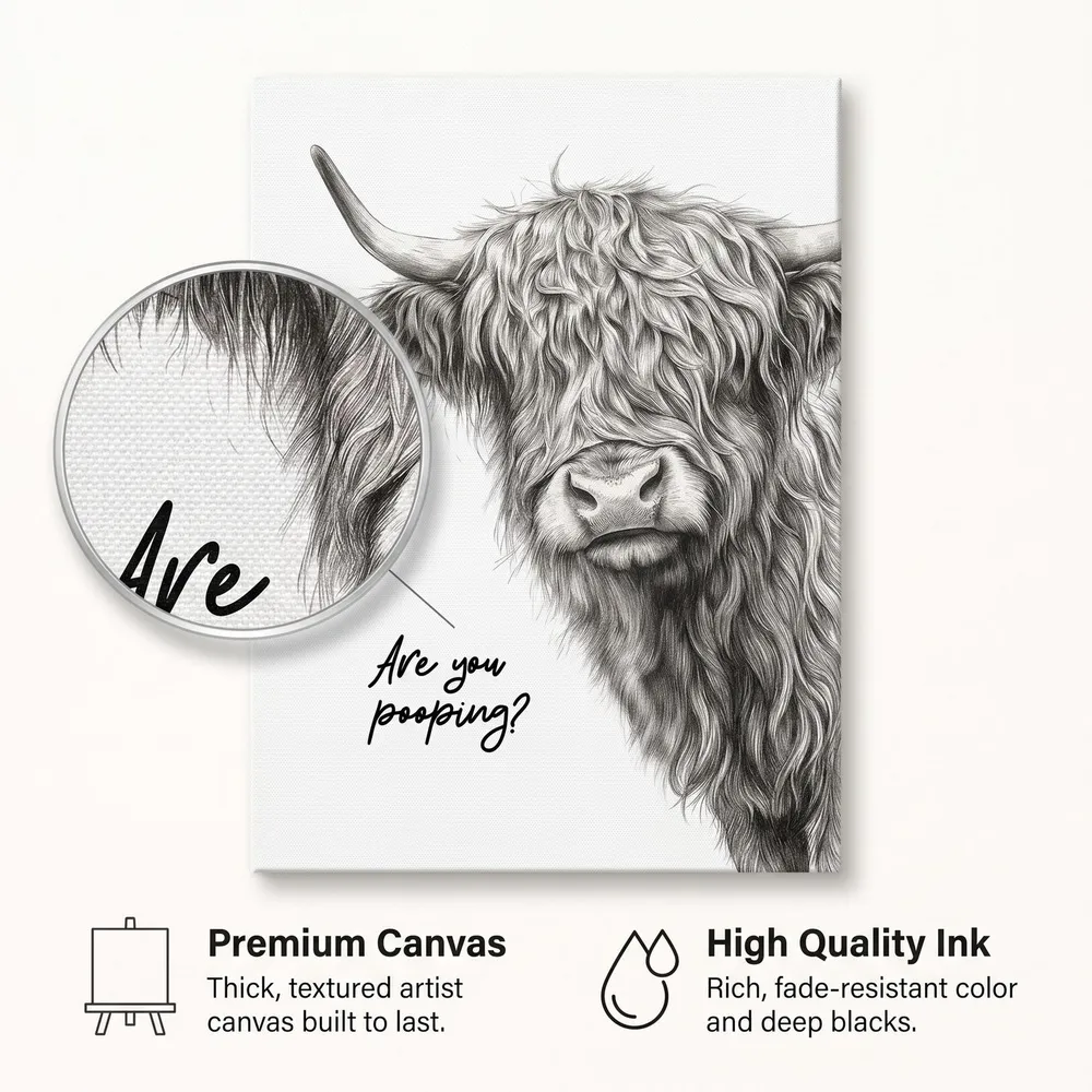 Are You Peeping? Highland Cow: Materials, from the listing