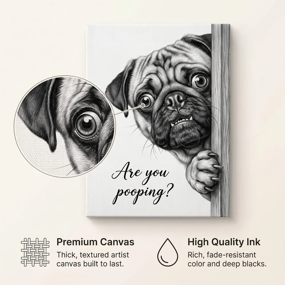 Are You Peeping? Pug: Materials, from the listing