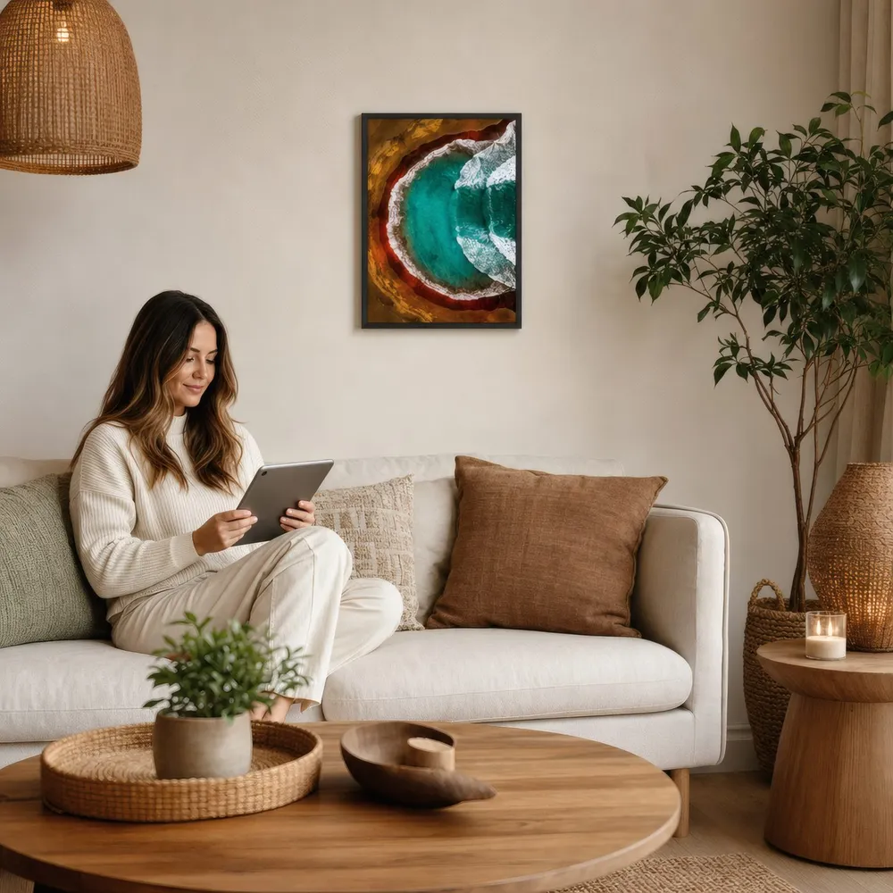 Shorebreak: Styled room, from the listing. Frame not included