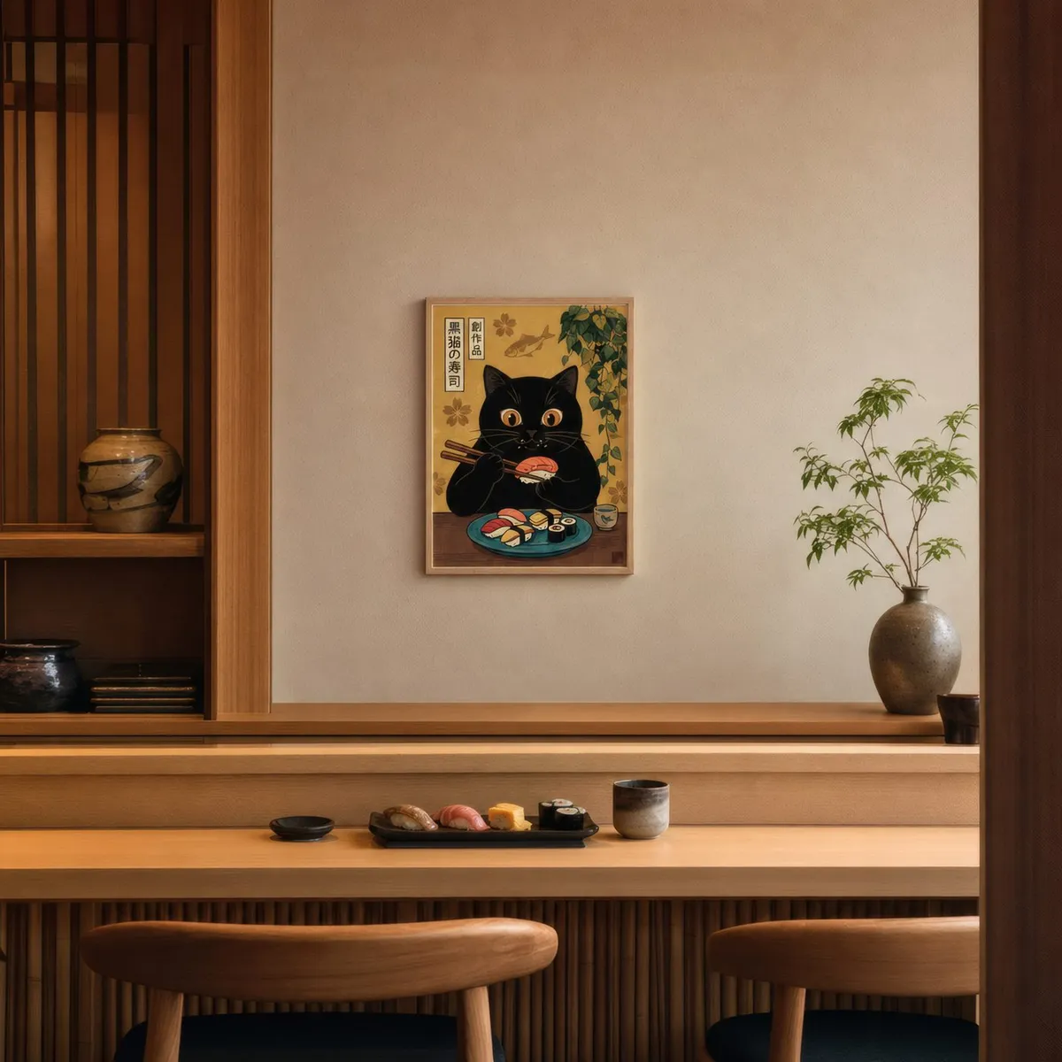 Sushi Cat: Styled room, from the listing. Frame not included