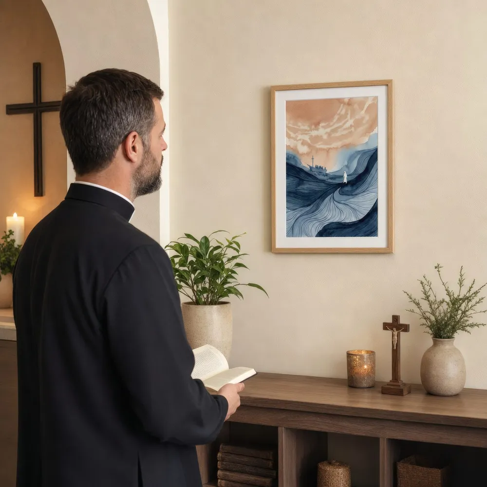 Calm the Storm: Styled room, from the listing. Frame not included
