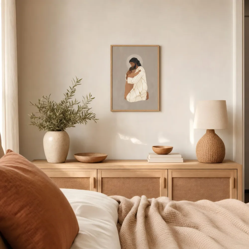 The Embrace: Styled room, from the listing. Frame not included