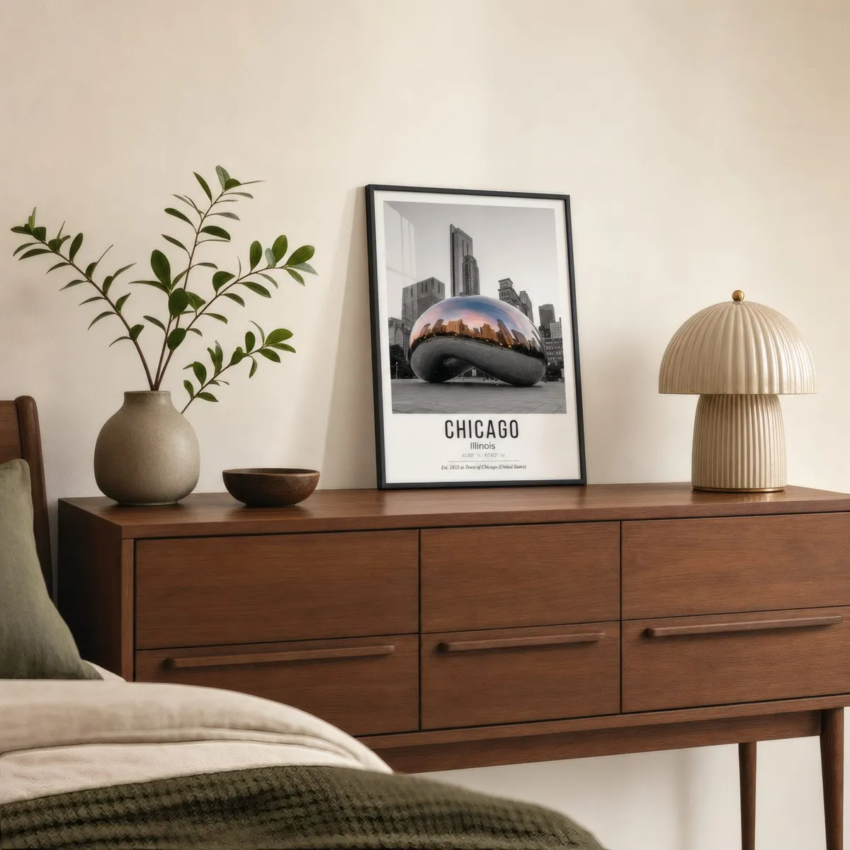 Chicago: Styled room, from the listing. Frame not included