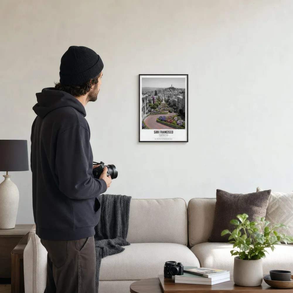 San Francisco, Lombard Street: Styled room, from the listing. Frame not included