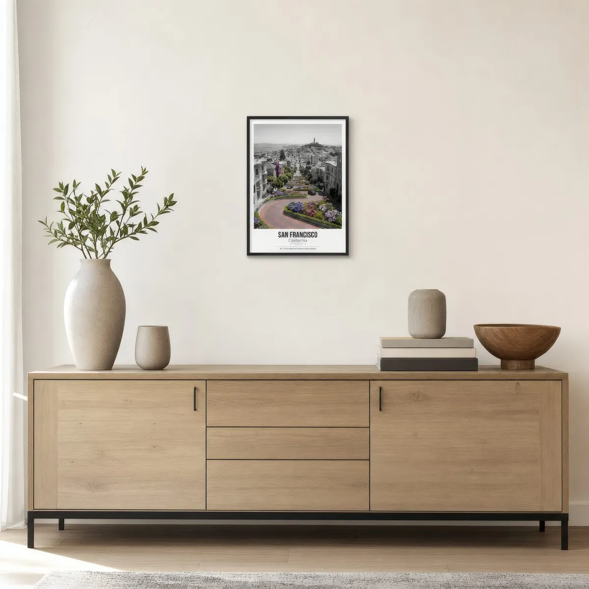 San Francisco, Lombard Street: Styled room, from the listing. Frame not included