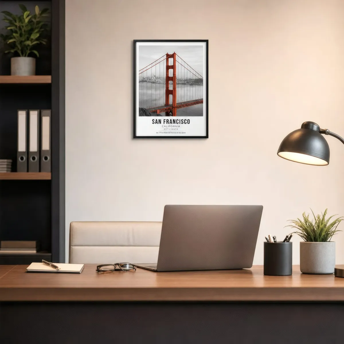 Golden Gate: In a public space, from the listing. Frame not included