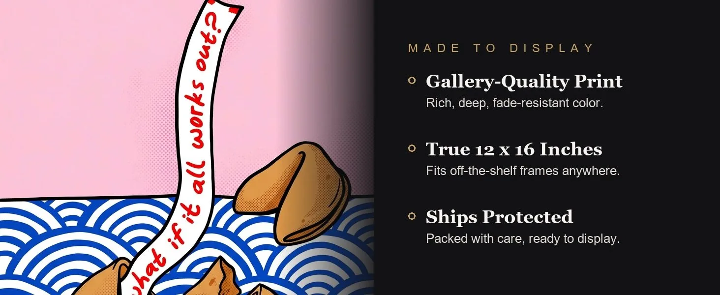 Made to display: gallery-quality print, true 12 x 16 inches, ships protected.
