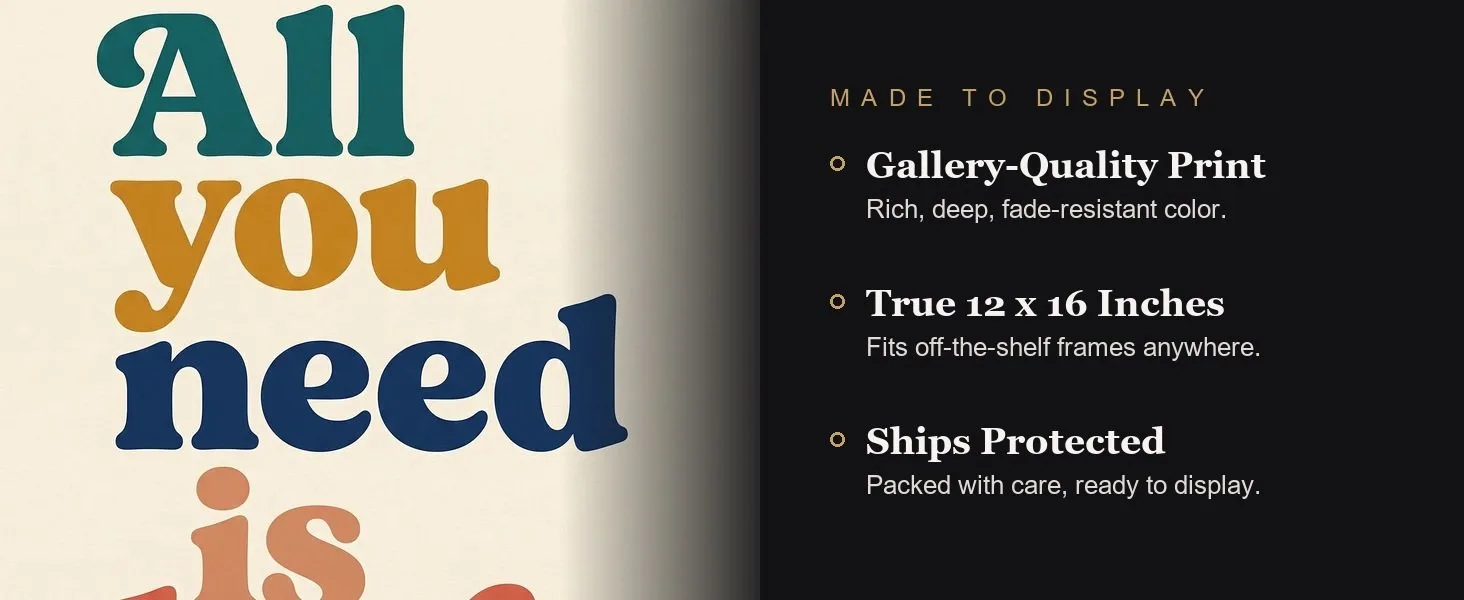 Made to display: gallery-quality print, true 12 x 16 inches, ships protected.