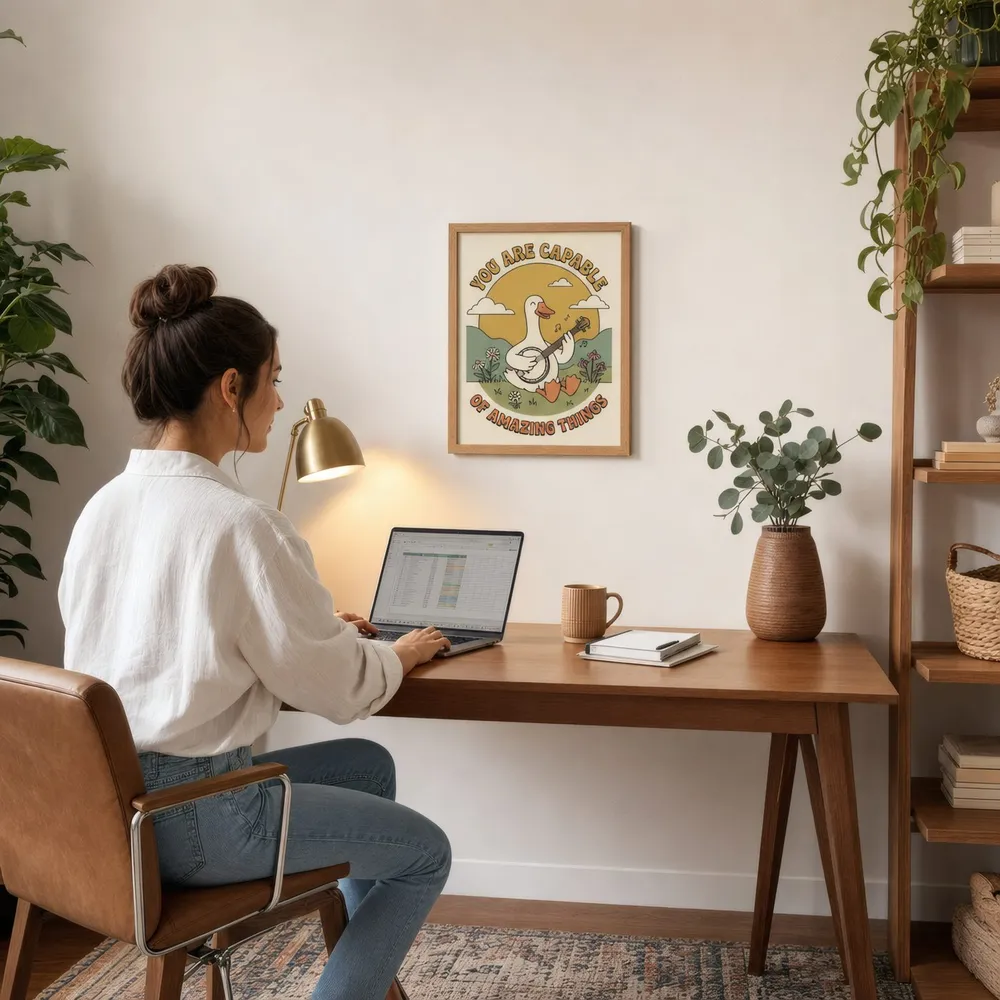 Capable of Amazing Things: Styled room, from the listing. Frame not included