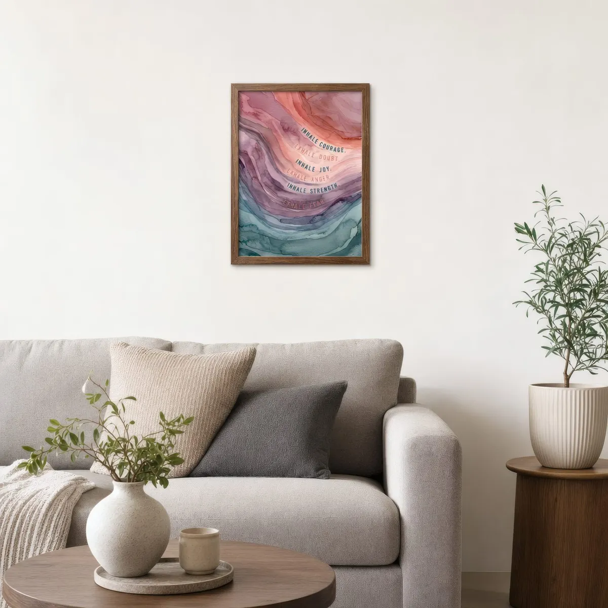 Inhale Courage: Styled room, from the listing. Frame not included