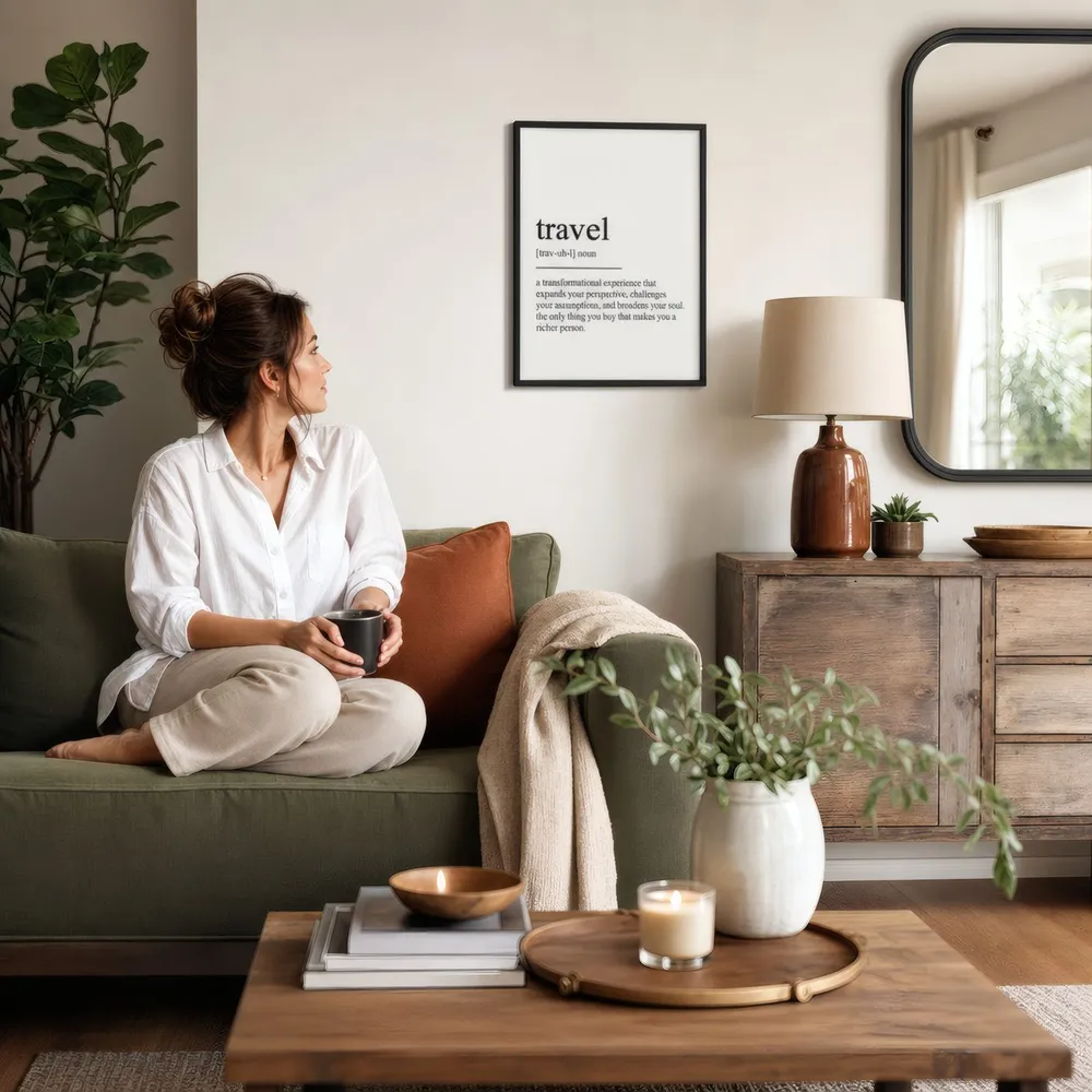 Travel, Defined: Styled room, from the listing. Frame not included