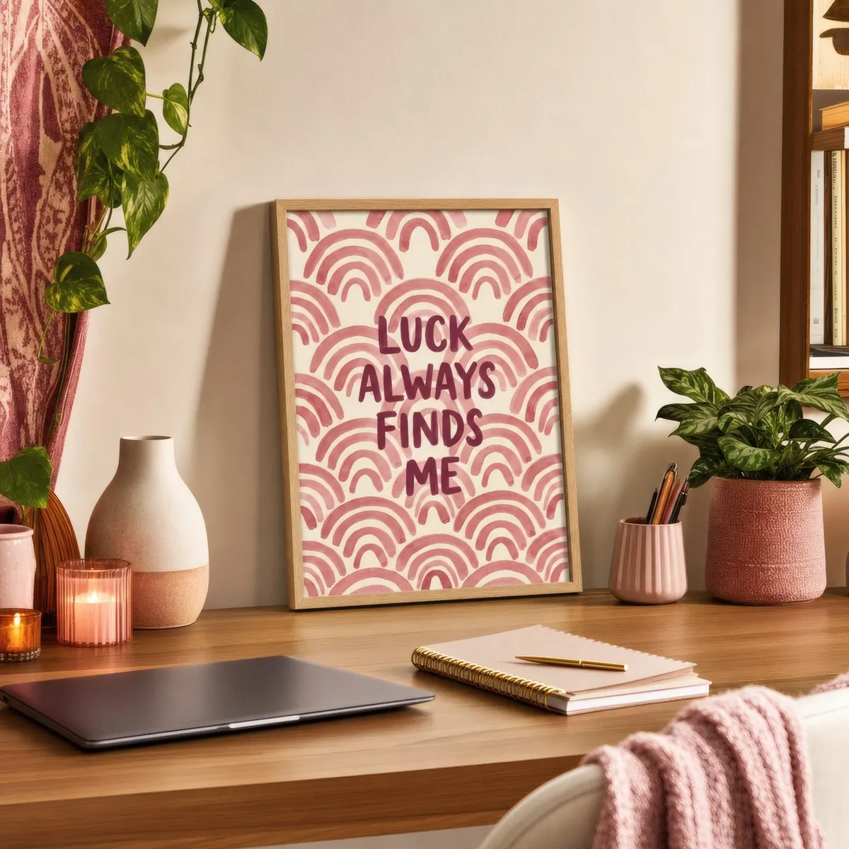 Luck Always Finds Me: Styled room, from the listing. Frame not included