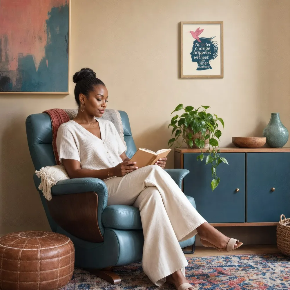 Inner Awakening: Styled room, from the listing. Frame not included