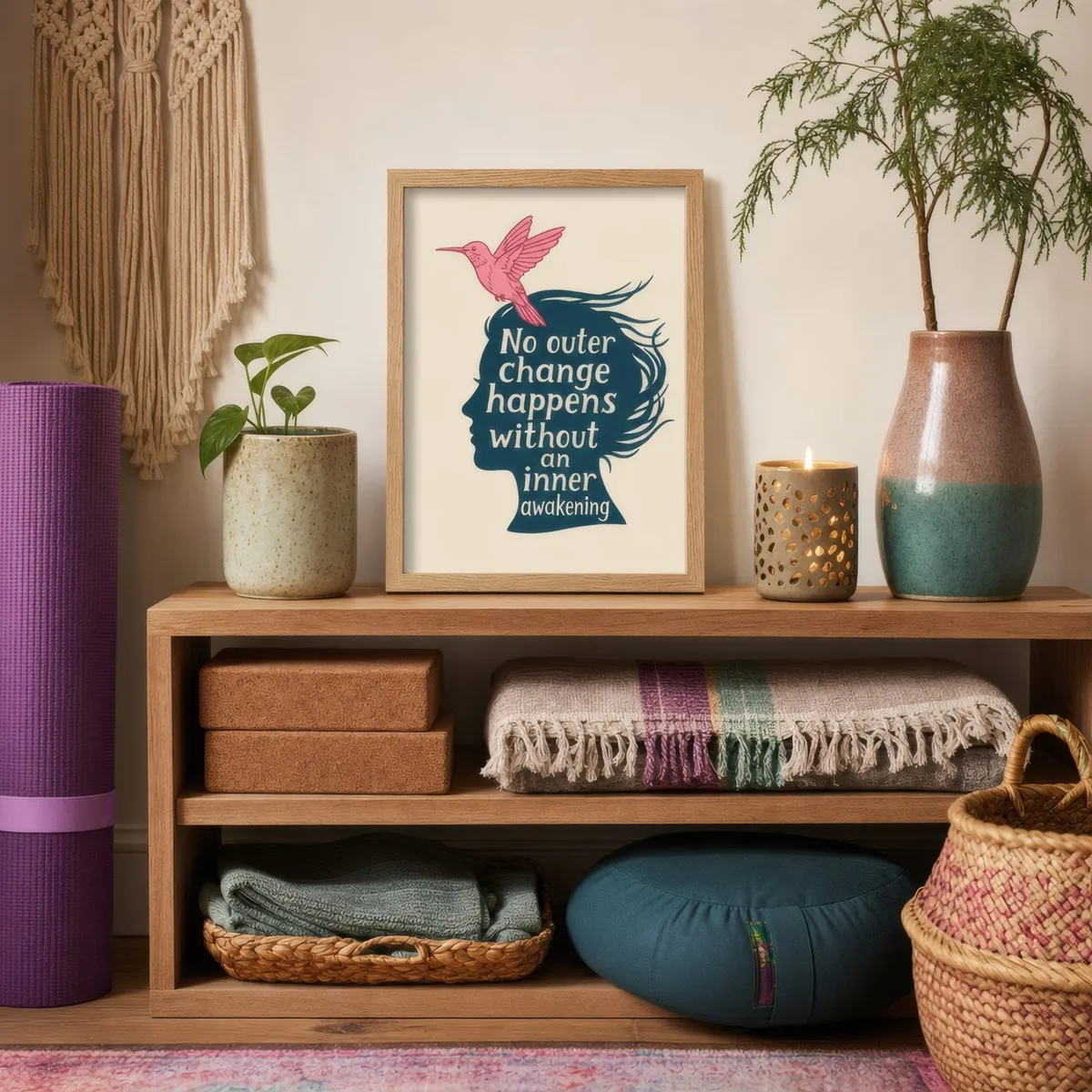 Inner Awakening: Styled room, from the listing. Frame not included