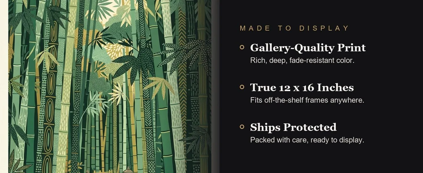 Made to display: gallery-quality print, true 12 x 16 inches, ships protected.
