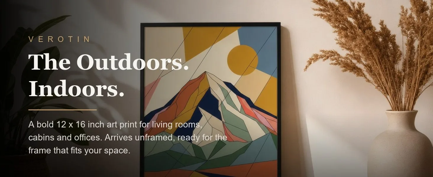 Facets in a styled room. Arrives unframed, 12 x 16 in.