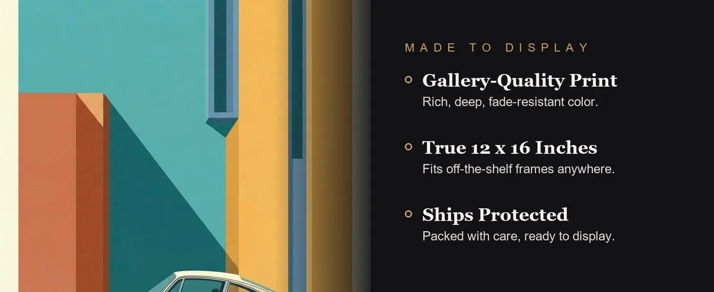 Made to display: gallery-quality print, true 12 x 16 inches, ships protected.
