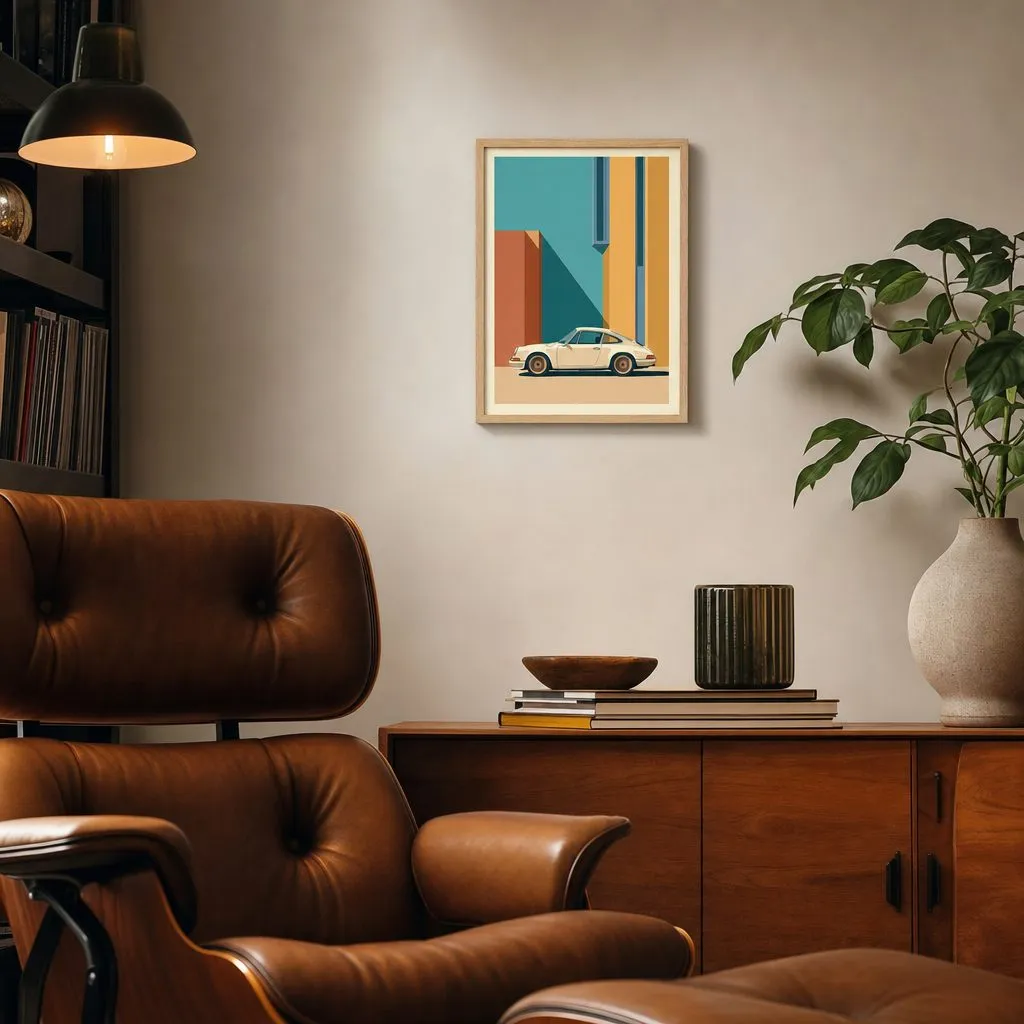 Coupe, Mid-Century: Styled room, from the listing. Frame not included