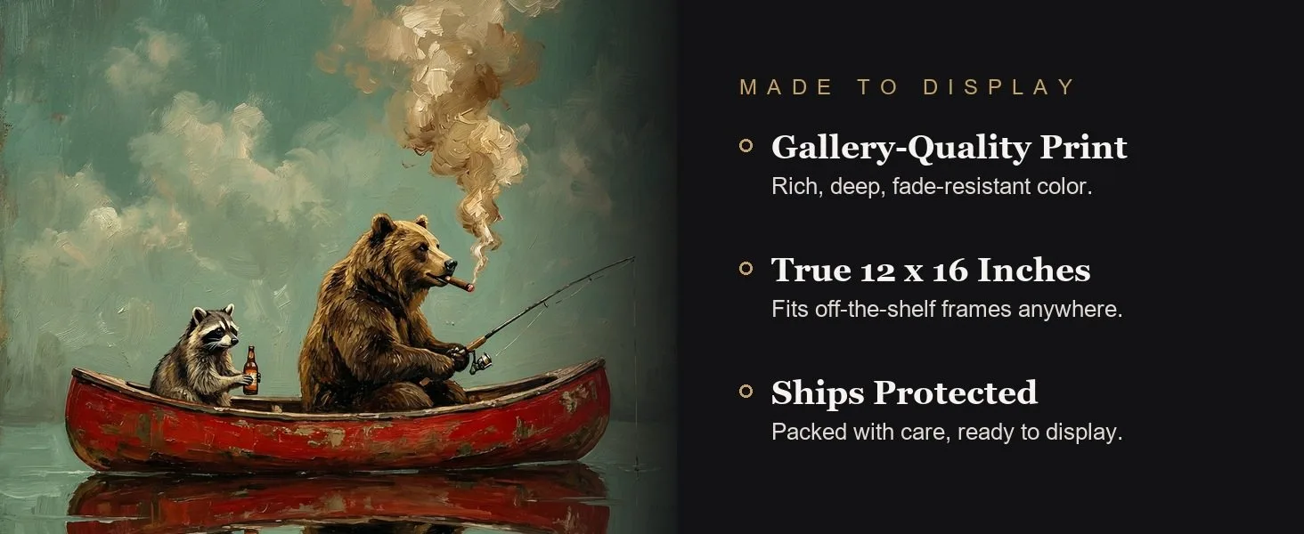 Made to display: gallery-quality print, true 12 x 16 inches, ships protected.