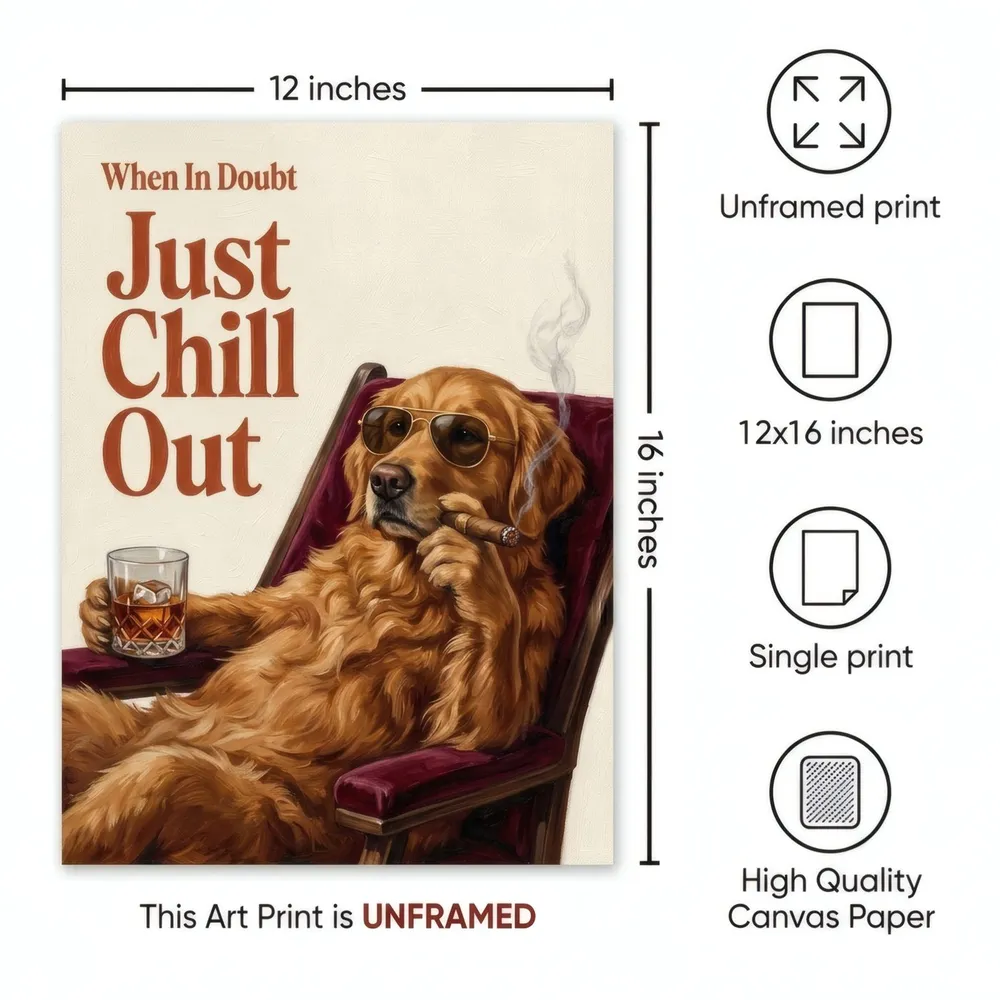 Just Chill Out, Retriever: Art detail, from the listing