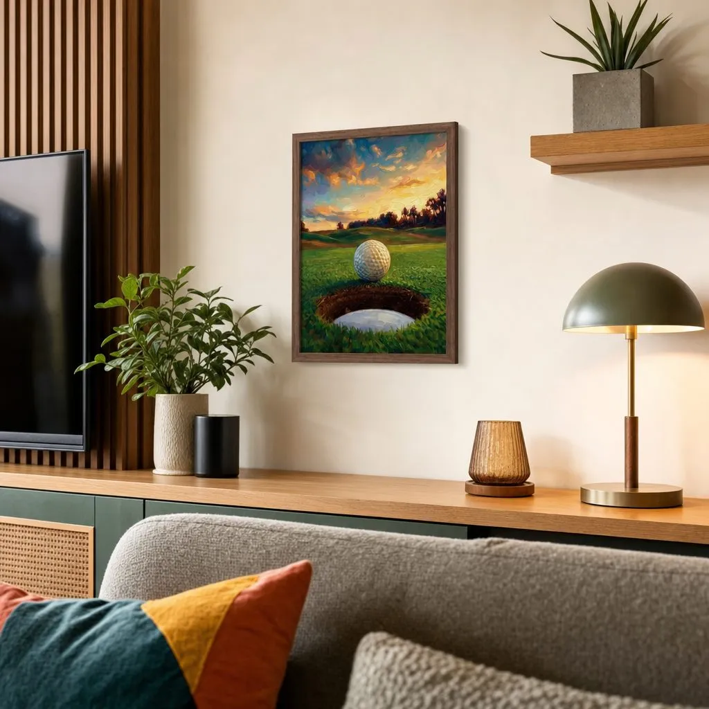 On the Green: Styled room, from the listing. Frame not included