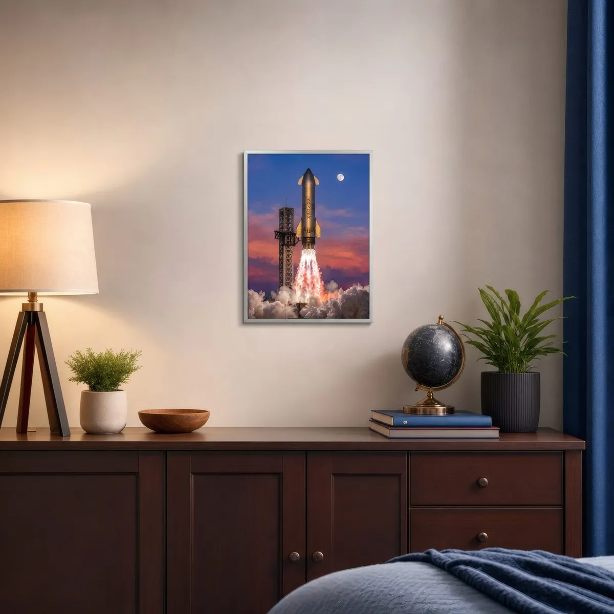Launch: Styled room, from the listing. Frame not included
