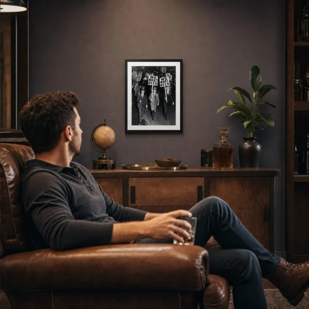 We Want Beer: Styled room, from the listing. Frame not included