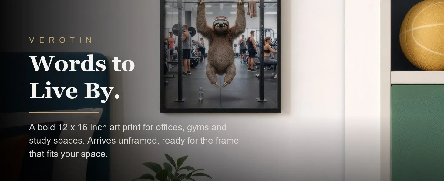 Mindset, Sloth in a styled room. Arrives unframed, 12 x 16 in.
