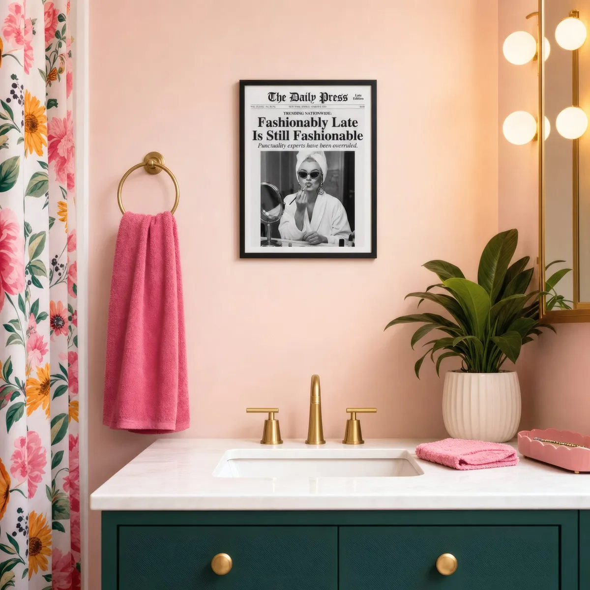 Fashionably Late: In a public space, from the listing. Frame not included
